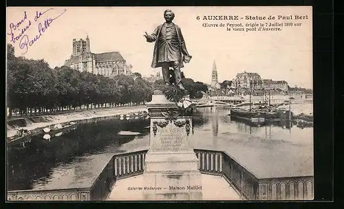 AK Auxerre, Statue de Paul Bert