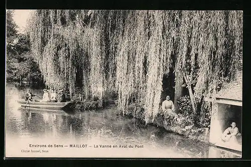 AK Maillot, Environs de Sens, La Vanne en Avat du Pont