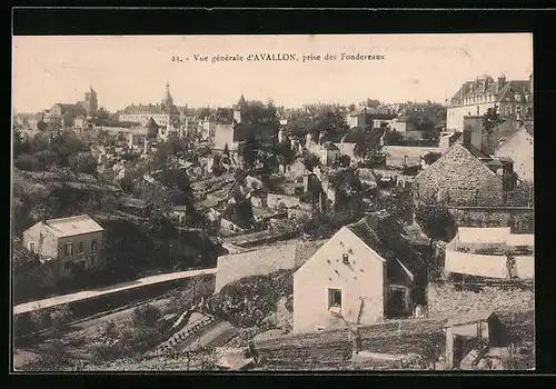 AK Avallon, Vue générale, prise des Fonereaux