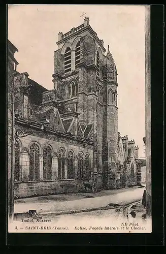 AK Saint-Bris, Eglise, Facade latérale et le Clocher