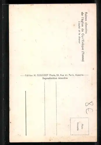 AK Gy-l`Eveque, Ruines classées de l`église