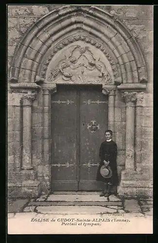 AK Cudot-Sainte-Alpais, L`Eglise, Portail et tympan