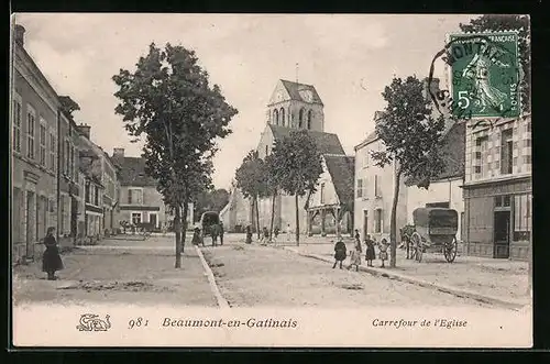 AK Beaumont-en-Gatinais, Carrefour de l`Eglise