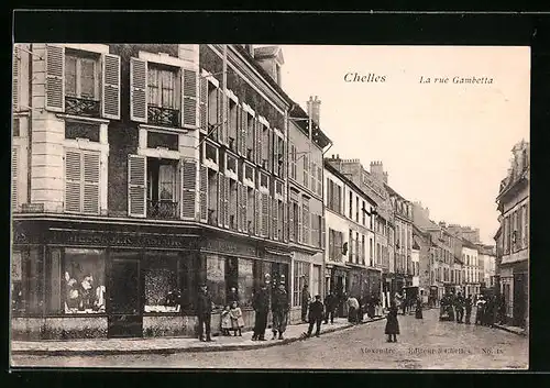 AK Chelles, La rue Gambetta