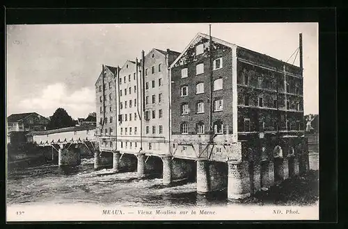 AK Meaux, Vieux Moulins sur la Marne
