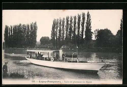 AK Lagny-Pomponne, Yacht de plaisance en Marne