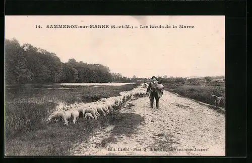 AK Sammeron-sur-Marne, Les Bords de la Marne