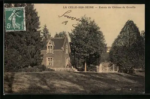 AK La Celle-sur-Seine, Entrée du Chateau de Graville