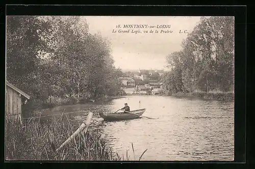 AK Montigny-su-Loing, Le Grand Logis vu de la Prairie