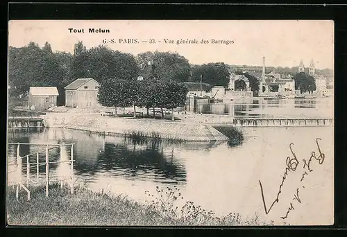 AK Melun, Vue générale des Barrages