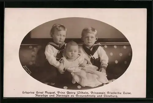 AK Erbprinz Ernst August, Prinz Georg Wilhelm u. Prinzessin Friederike Luise von Braunschweig