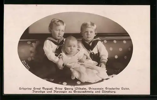 AK Erbprinz Ernst August, Prinz Georg Wilhelm u. Prinzessin Friederike Luise von Braunschweig