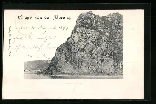 AK Loreley, Gruss von der Loreley - Loreleyfelsen