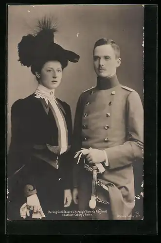 AK Herzog Carl Eduard und Herzogin Victoria Adelheid von Sachsen-Coburg-Gotha