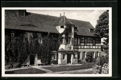 AK Stadtroda /Thür., Park-Hotel Schloss Rausdorf, Schlosshof