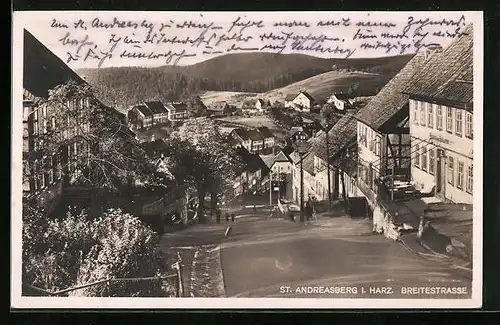 AK St. Andreasberg, Ortspartie mit Breitestrasse