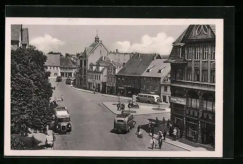 AK Hettstedt, Markt aus der Vogelschau