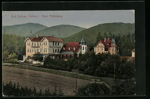 AK Bad Sachsa /Harz, Hotel Pfaffenberg aus der Vogelschau