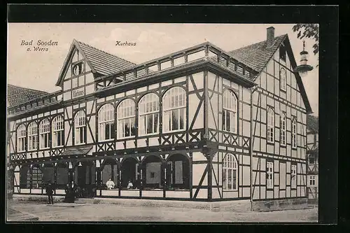 AK Bad Sooden a. Werra, Kurhaus mit Kurgästen