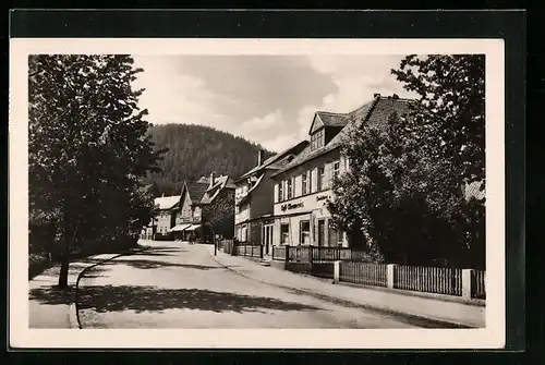 AK Sitzendorf /Th., Am Café Cleemann