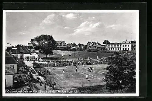 AK Dahme i. H., Tennisplatz aus der Vogelschau