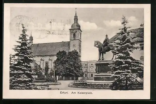 AK Erfurt, Sicht auf die Kirche am Kaiserplatz