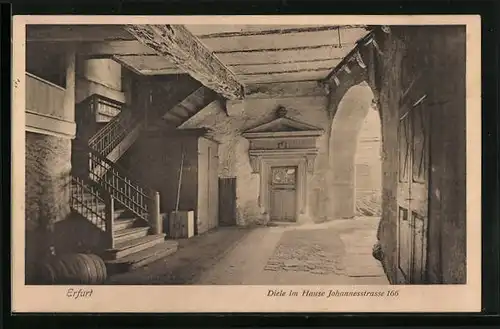 AK Erfurt, Diele im Hause Johannesstrasse 166