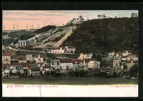 AK Bad Kösen, Ortspartie im Abendrot