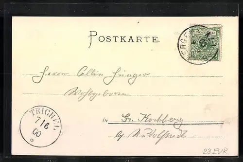 Lithographie Seebergen b. Gotha, Restaurant Düppel