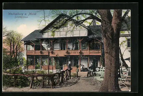 AK Wechselburg /Mulde, Gasthaus Schützenhaus