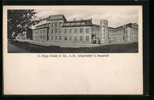 AK Göppersdorf b. Burgstädt, Textilfabrik C. Hugo Eidner & Co. AG