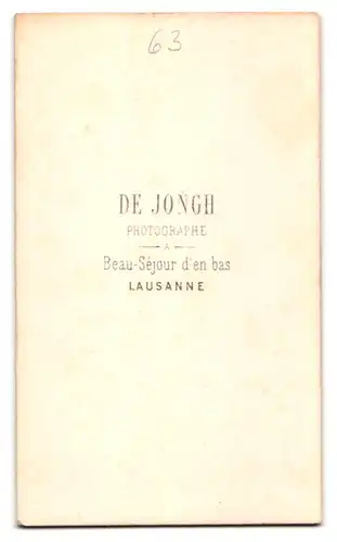 Fotografie De Jongh, Lausanne, Dame mit ausgefallener Frisur