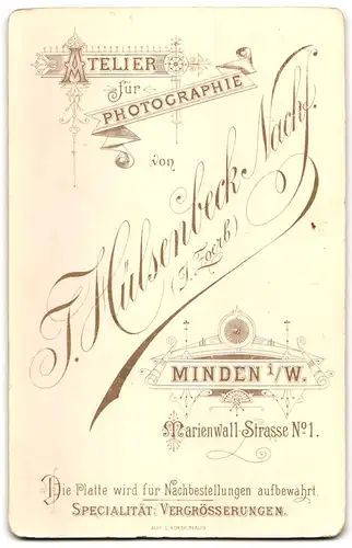 Fotografie J. Hülsenbeck Nachf., Minden i. W., Marienwall-Strasse 1, Grossvater mit Brille neben Enkelin
