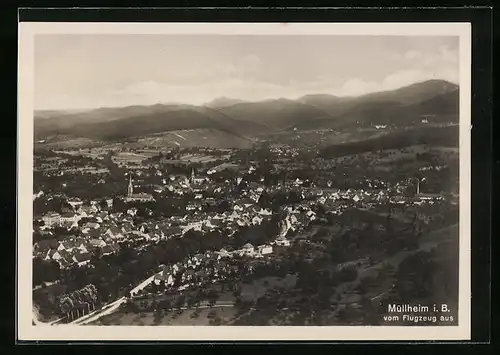 AK Müllheim i. B., Ortsansicht, Fliegeraufnahme