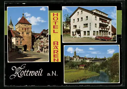 AK Rottweil a. N., Ortsansicht mit Hotel Bären