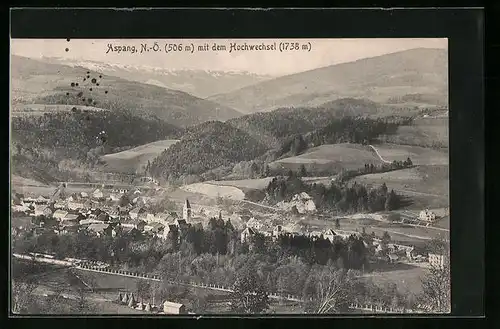AK Aspang, Ortsansicht mit dem Hochwechsel