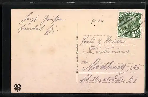 AK Weissenbach b. Gloggnitz, Ortsansicht aus der Vogelschau