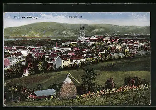 AK Klosterneuburg, Totalansicht mit Kirche