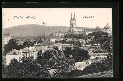 AK Klosterneuburg, Panoramaansicht des Ortes