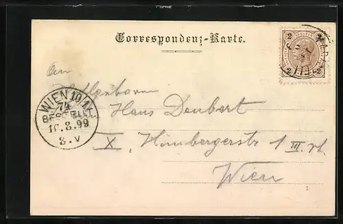 AK Mariazell, Strassenpartie mit Gasthof zur Goldenen Kanone