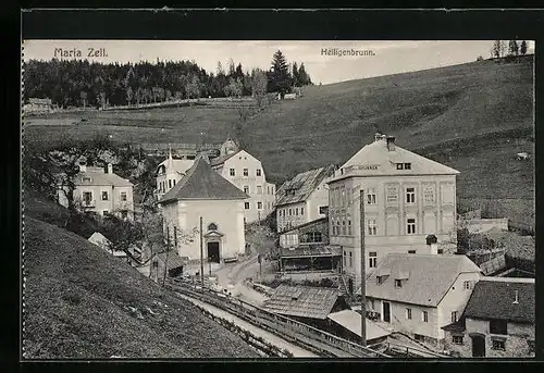 AK Mariazell, Heiligenbrunn mit Hotel zum Brunnen