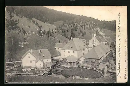 AK Neuhaus b. Mariazell, Blick auf das Dorf