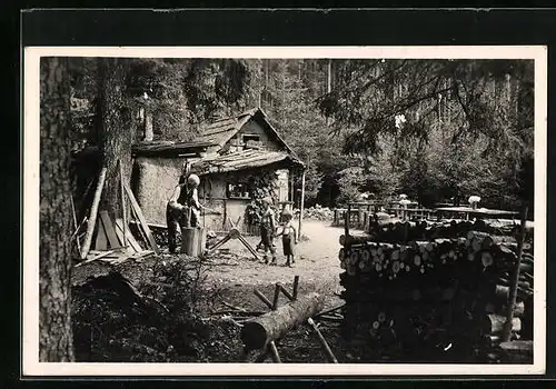 AK Mariazell, Waldhansl Haus mit Wirtschaft