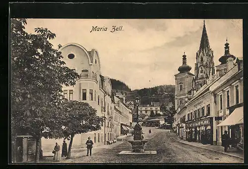 AK Mariazell, Strasse im Zentrum