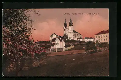 AK Linz, Pöstlingberg mit Kirche