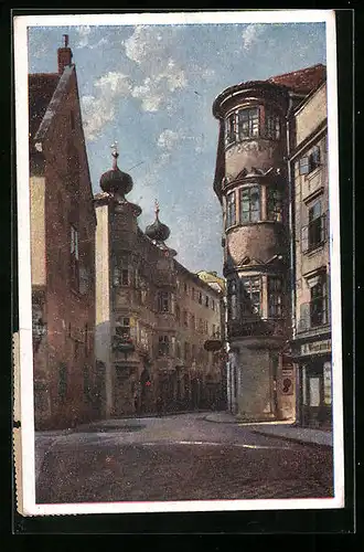 Künstler-AK Strassenpartie in der Altstadt