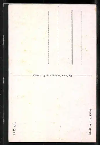 Künstler-AK Partie einer Strasse in der Altstadt