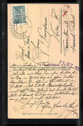 AK Linz a. D., Adalbert Stifter-Denkmal in grüner Umgebung