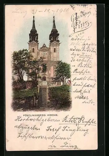 AK Linz a. D., Kirche auf dem Pöstlingsberg