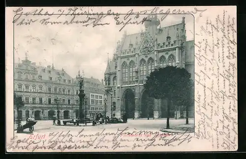 AK Erfurt, Fischmarkt mit Rathhaus